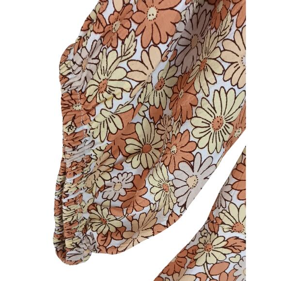 Faithfull the Brand Floral Mini Dress Puff Sleeve Boho Cottagecore M - Picture 8 of 14